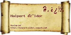 Halpert Áldor névjegykártya